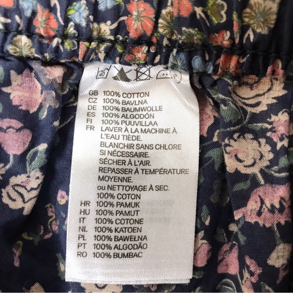 H&M Blue Paisley Print Fit & Flare‎ Mini Skirt Elastic Waist Cotton Size Small - Picture 7 of 9